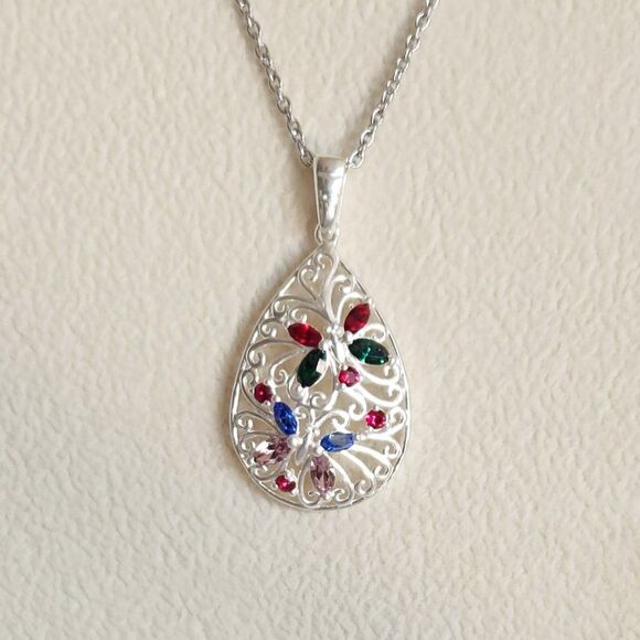 Swarovski Crystals Multi Color Necklace - Picture 1 of 9